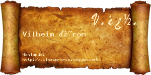 Vilheim Áron névjegykártya